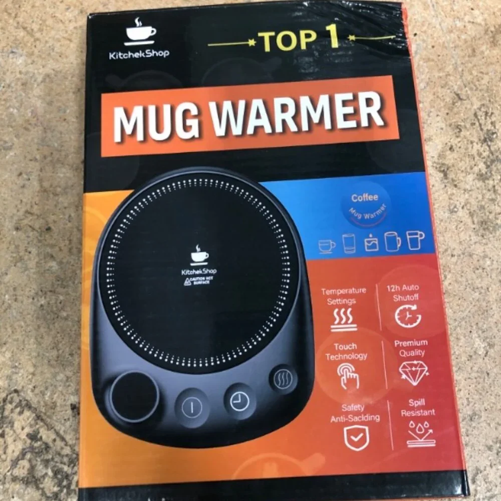 Coffee Mug Warmer – Fast Heating, 4 Temp Settings, Auto Shut-Off (Black)